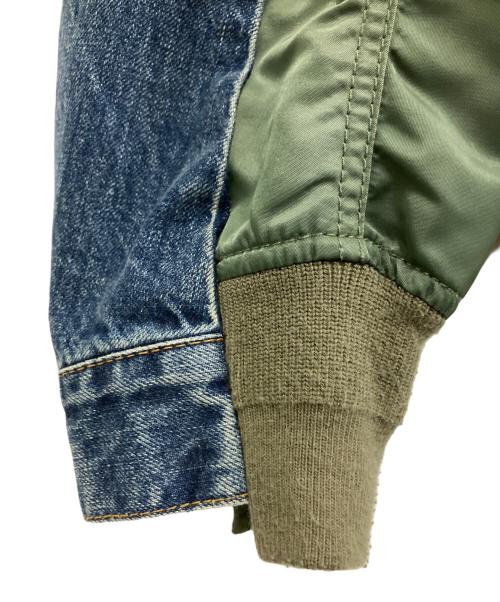 sacai（サカイ）sacai (サカイ) Denim x Nylon Twill Jacket インディゴ×オリーブ サイズ:2の古着・服飾アイテム