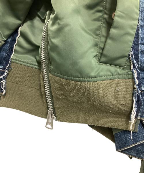 sacai（サカイ）sacai (サカイ) Denim x Nylon Twill Jacket インディゴ×オリーブ サイズ:2の古着・服飾アイテム