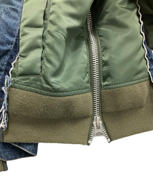 sacai（サカイ）sacai (サカイ) Denim x Nylon Twill Jacket インディゴ×オリーブ サイズ:2の古着・服飾アイテム