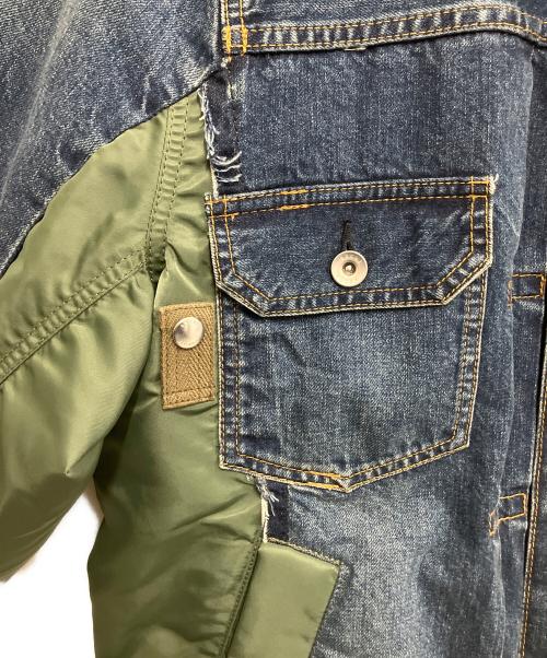 sacai（サカイ）sacai (サカイ) Denim x Nylon Twill Jacket インディゴ×オリーブ サイズ:2の古着・服飾アイテム