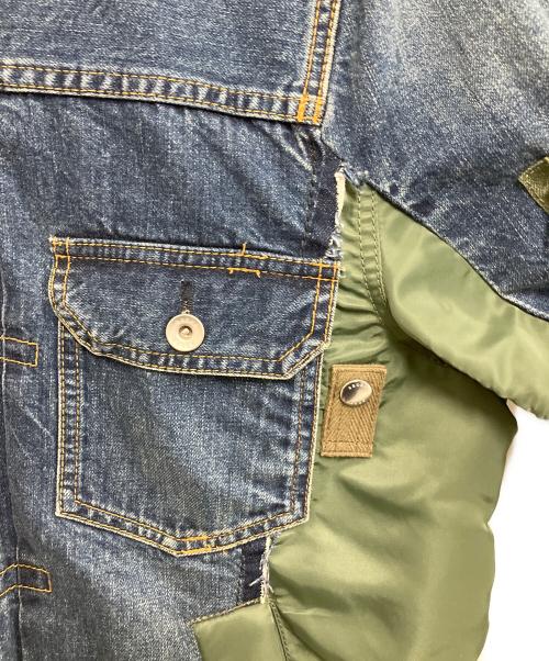sacai（サカイ）sacai (サカイ) Denim x Nylon Twill Jacket インディゴ×オリーブ サイズ:2の古着・服飾アイテム