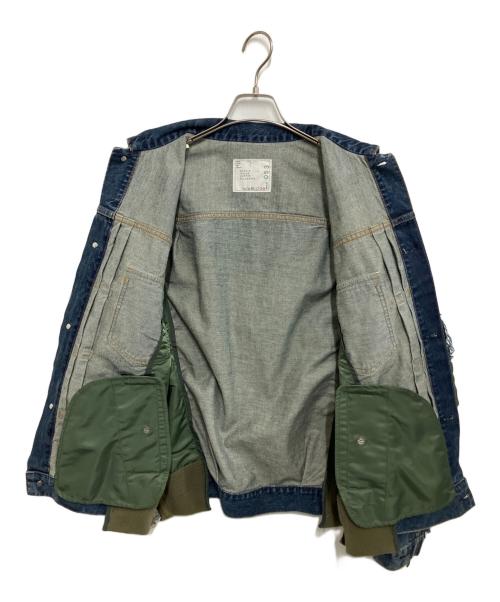 sacai（サカイ）sacai (サカイ) Denim x Nylon Twill Jacket インディゴ×オリーブ サイズ:2の古着・服飾アイテム
