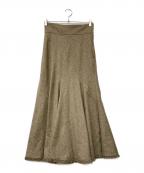 Nobleノーブル）の古着「24SS メランジカラーリネンライクトルネードスカート」｜ブラウン