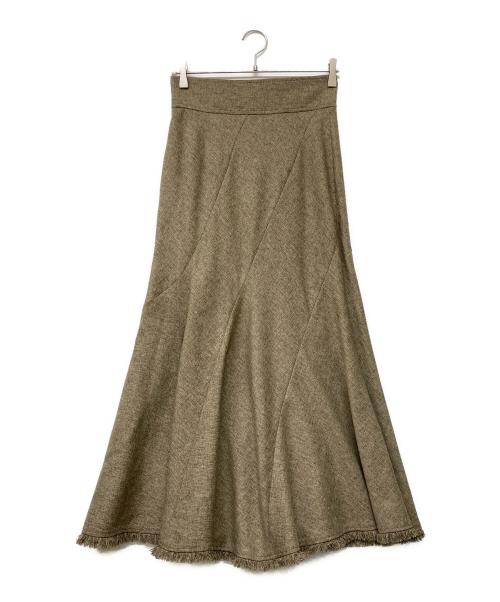Noble（ノーブル）Noble (ノーブル) 24SS メランジカラーリネンライクトルネードスカート ブラウン サイズ:38の古着・服飾アイテム