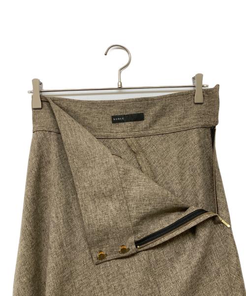Noble（ノーブル）Noble (ノーブル) 24SS メランジカラーリネンライクトルネードスカート ブラウン サイズ:38の古着・服飾アイテム