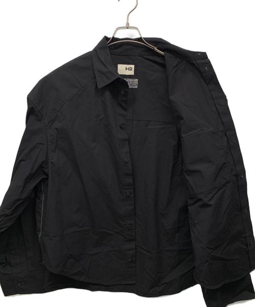 H&M（エイチアンドエム）H&M (エイチアンドエム) HERON PRESTON (ヘロンプレストン) ボクシーシャツ ブラック サイズ:Mの古着・服飾アイテム