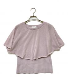 JILL STUART（ジルスチュアート）の古着「シアーケープニット」｜ラベンダー