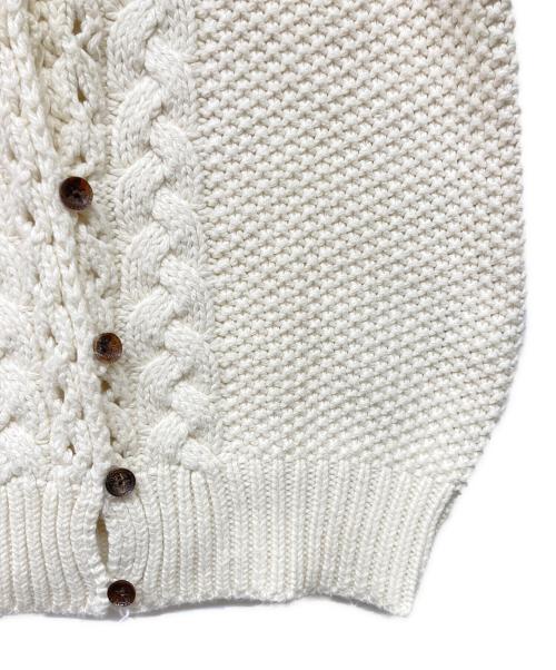 POLO RALPH LAUREN（ポロ・ラルフローレン）POLO RALPH LAUREN (ポロ・ラルフローレン) S/Sカシミヤブレンドケーブルニットカーディガン アイボリー サイズ:Mの古着・服飾アイテム