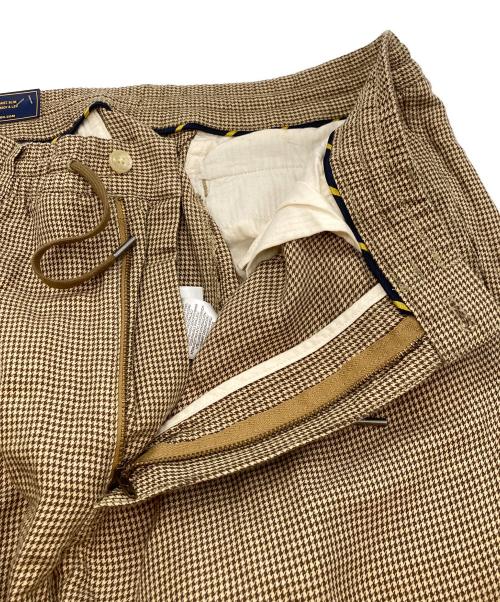 POLO RALPH LAUREN（ポロ・ラルフローレン）POLO RALPH LAUREN (ポロ・ラルフローレン) TAILORED SLIM FIT ハウンドトゥースイージーパンツ ブラウン サイズ:Mの古着・服飾アイテム