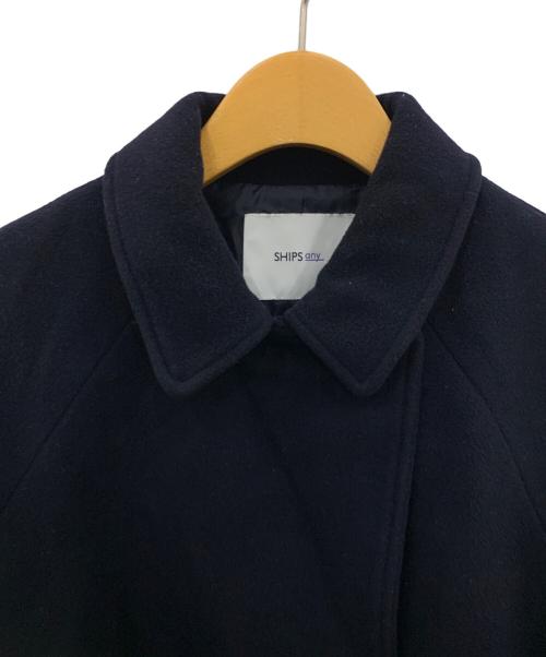 SHIPS any（シップスエニィ）SHIPS any (シップスエニィ) PONTETORTO スタンド＆ダブル カラーコート ネイビー サイズ:38の古着・服飾アイテム