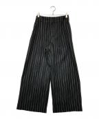 THOMAS MAGPIEトーマス マグパイ）の古着「herringbone strip pants」｜ブラック