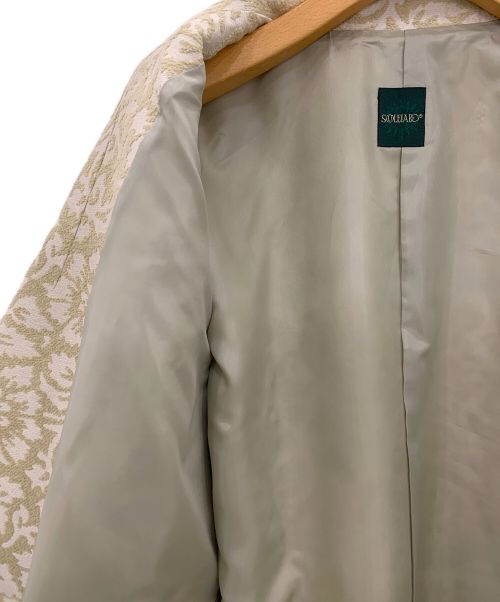 SOULEIADO（ソレイアード）SOULEIADO (ソレイアード) モールジャガードPコート ライトグリーン サイズ:36の古着・服飾アイテム