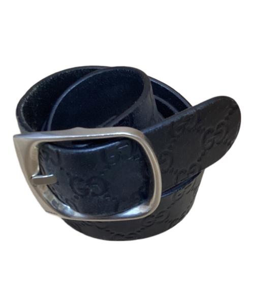 GUCCI（グッチ）GUCCI (グッチ) グッチシマ レザーベルト ブラックの古着・服飾アイテム