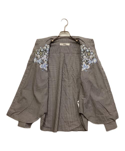 furfur（ファーファー）FURFUR (ファーファー) スカジャンフラワー刺繍シャツ ブラック サイズ:FREEの古着・服飾アイテム