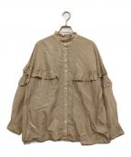 Spick and Spanスピックアンドスパン）の古着「コットンシルクティアードフリルスリーブブラウス」｜ベージュ