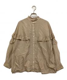 Spick and Span（スピック＆スパン）の古着「コットンシルクティアードフリルスリーブブラウス」｜ベージュ