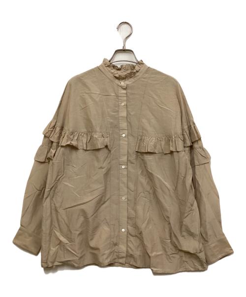 Spick and Span（スピック＆スパン）Spick and Span (スピック＆スパン) コットンシルクティアードフリルスリーブブラウス ベージュ サイズ:FREEの古着・服飾アイテム