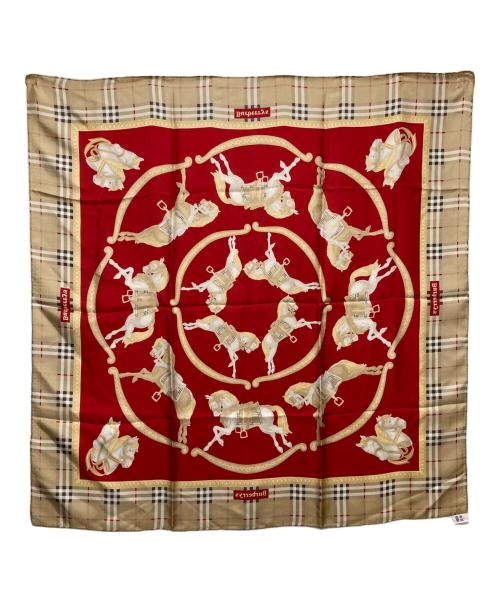 Burberry's（バーバリーズ）Burberry's (バーバリーズ) バーバリーチェックスカーフ レッドの古着・服飾アイテム