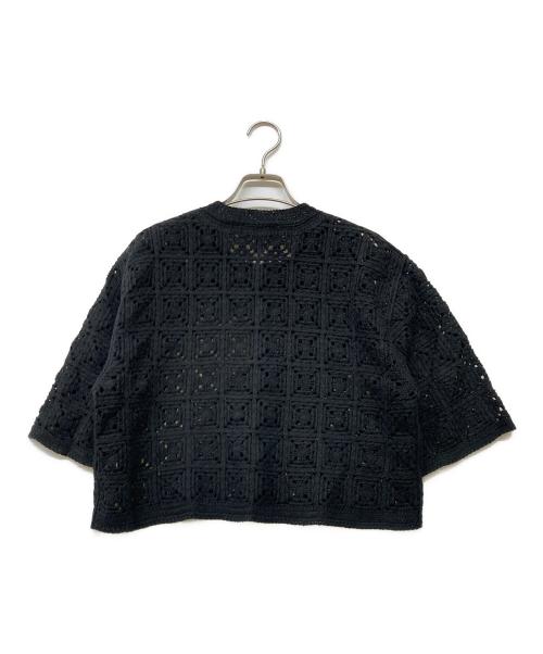 JUSGLITTY（ジャスグリッティー）JUSGLITTY (ジャスグリッティー) 23SS 柄編みハーフスリーブニットジャケット ブラック サイズ:2の古着・服飾アイテム