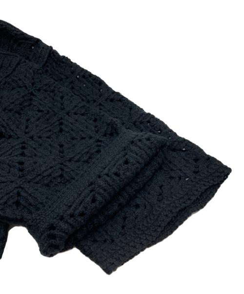 JUSGLITTY（ジャスグリッティー）JUSGLITTY (ジャスグリッティー) 23SS 柄編みハーフスリーブニットジャケット ブラック サイズ:2の古着・服飾アイテム