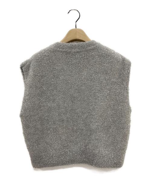 UNITED ARROWS（ユナイテッドアローズ）UNITED ARROWS (ユナイテッドアローズ) グリッターラメ ノースリーブ ニットベスト シルバー サイズ:-の古着・服飾アイテム