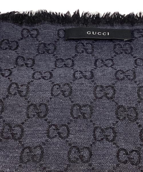 GUCCI（グッチ）GUCCI (グッチ) GG柄ウールシルクストール ネイビーの古着・服飾アイテム