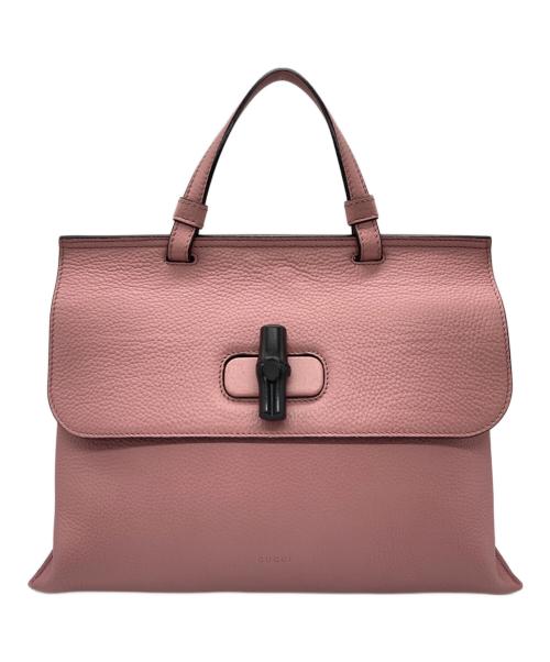 GUCCI（グッチ）GUCCI (グッチ) バンブーデイリーハンドバッグ ピンクの古着・服飾アイテム