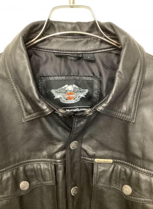 HARLEY-DAVIDSON（ハーレーダビッドソン）HARLEY-DAVIDSON (ハーレーダビッドソン) レザージャケット ブラック サイズ:Lの古着・服飾アイテム