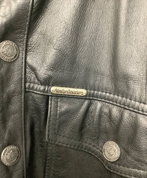 HARLEY-DAVIDSON（ハーレーダビッドソン）HARLEY-DAVIDSON (ハーレーダビッドソン) レザージャケット ブラック サイズ:Lの古着・服飾アイテム