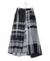 Y's（ワイズ）の古着「RAYON WRINKLED PLAID SKIRT」｜グレー