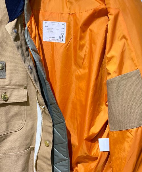 sacai（サカイ）sacai Carhartt WIP 23AW CarHartt WIP CanvasxMA-1 JK Michigan（カーハートWIPキャンバスMA-1ジャケットミシガン） ベージュ×オリーブ サイズ:1の古着・服飾アイテム