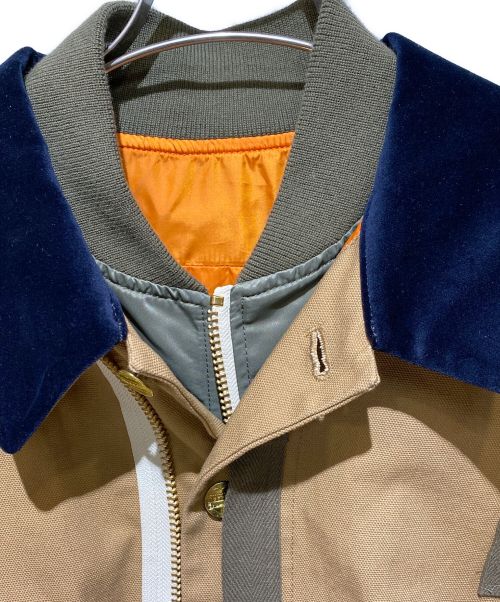 sacai（サカイ）sacai Carhartt WIP 23AW CarHartt WIP CanvasxMA-1 JK Michigan（カーハートWIPキャンバスMA-1ジャケットミシガン） ベージュ×オリーブ サイズ:1の古着・服飾アイテム