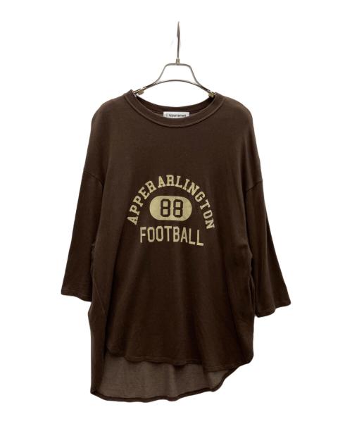 Americana（アメリカーナ）Americana (アメリカーナ) L'appartement (アパルトモン) Football T-shirt ブラウン サイズ:SIZE FREEの古着・服飾アイテム