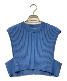 HYKE（ハイク）の古着「WIDE RIBBED CROPPED VEST」｜ブルー