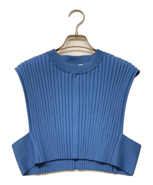 HYKE（ハイク）HYKE (ハイク) WIDE RIBBED CROPPED VEST ブルー サイズ:-の古着・服飾アイテム