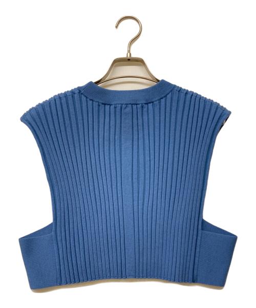 HYKE（ハイク）HYKE (ハイク) WIDE RIBBED CROPPED VEST ブルー サイズ:-の古着・服飾アイテム