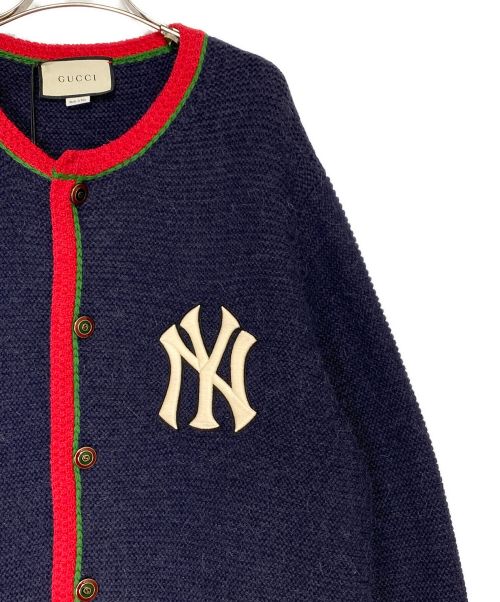 GUCCI（グッチ）GUCCI (グッチ) NEW YORK YANKEES (ニューヨークヤンキース) NYワッペン アルパカ ニットカラー ネイビー サイズ:XXXLの古着・服飾アイテム