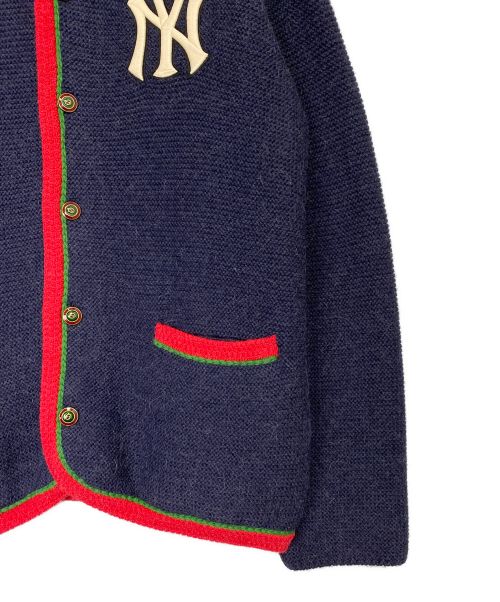 GUCCI（グッチ）GUCCI (グッチ) NEW YORK YANKEES (ニューヨークヤンキース) NYワッペン アルパカ ニットカラー ネイビー サイズ:XXXLの古着・服飾アイテム