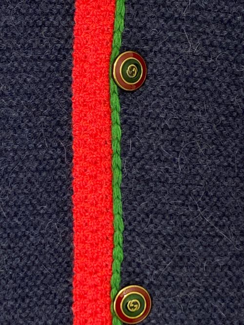 GUCCI（グッチ）GUCCI (グッチ) NEW YORK YANKEES (ニューヨークヤンキース) NYワッペン アルパカ ニットカラー ネイビー サイズ:XXXLの古着・服飾アイテム