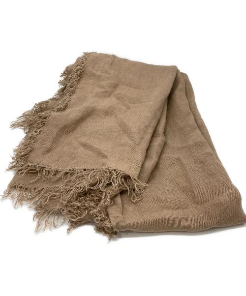 ASAUCE MELER（アソースメレ）ASAUCE MELER (アソースメレ) 大判リネンストール ブラウンの古着・服飾アイテム