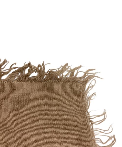 ASAUCE MELER（アソースメレ）ASAUCE MELER (アソースメレ) 大判リネンストール ブラウンの古着・服飾アイテム