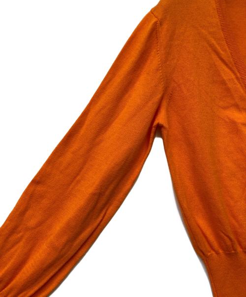 Vivienne Westwood RED LABEL（ヴィヴィアンウエストウッドレッドレーベル）Vivienne Westwood RED LABEL (ヴィヴィアンウエストウッドレッドレーベル) オーブ刺繍コットンクルーネックニットカーディガン オレンジ サイズ:Mの古着・服飾アイテム