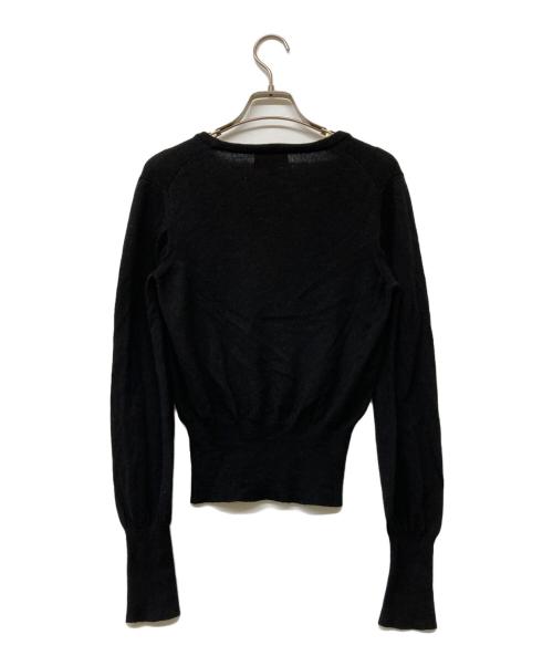 Vivienne Westwood RED LABEL（ヴィヴィアンウエストウッドレッドレーベル）Vivienne Westwood RED LABEL (ヴィヴィアンウエストウッドレッドレーベル) オーブ刺繍コットンクルーネックニットカーディガン ブラック サイズ:Mの古着・服飾アイテム