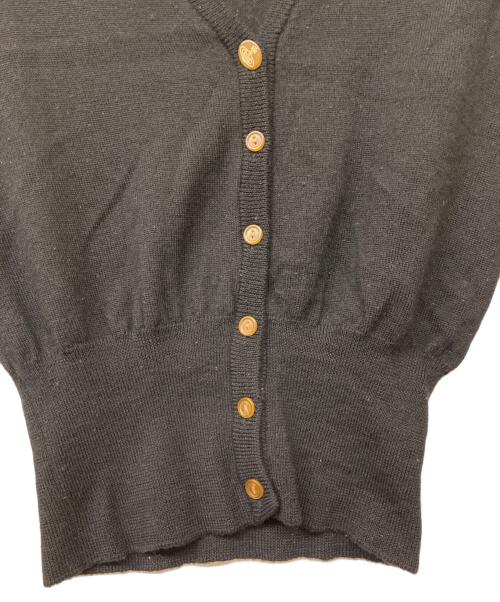 Vivienne Westwood RED LABEL（ヴィヴィアンウエストウッドレッドレーベル）Vivienne Westwood RED LABEL (ヴィヴィアンウエストウッドレッドレーベル) オーブ刺繍コットンクルーネックニットカーディガン ブラック サイズ:Mの古着・服飾アイテム
