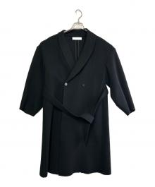 ETHOSENS（エトセンス）の古着「メルトンロングコート」｜ブラック
