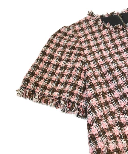 Kate Spade（ケイトスペード）Kate Spade (ケイトスペード) ツイードワンピース ピンクの古着・服飾アイテム