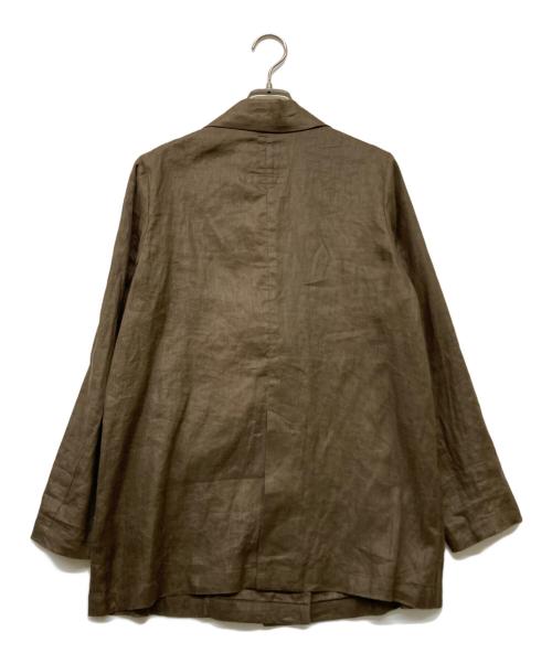 nano・universe（ナノ・ユニバース）nano・universe (ナノ・ユニバース) リネンシアージャケット ブラウン サイズ:Sの古着・服飾アイテム