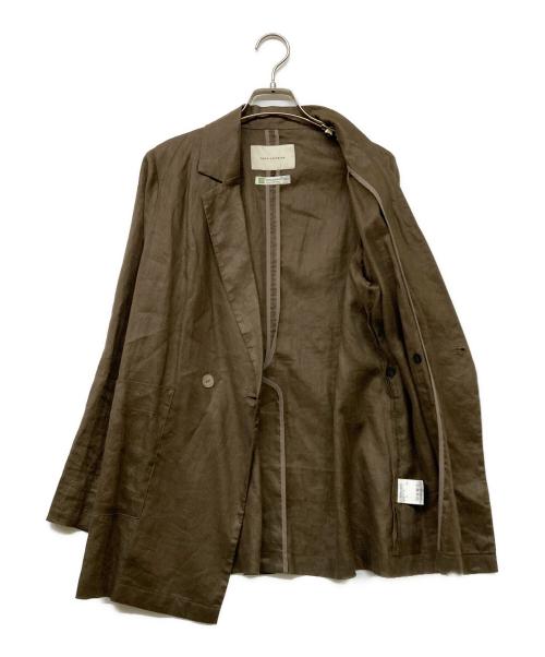 nano・universe（ナノ・ユニバース）nano・universe (ナノ・ユニバース) リネンシアージャケット ブラウン サイズ:Sの古着・服飾アイテム