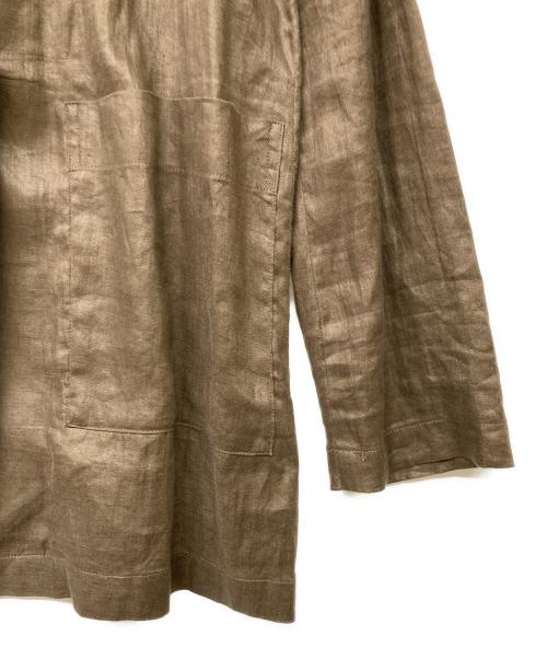 nano・universe（ナノ・ユニバース）nano・universe (ナノ・ユニバース) リネンシアージャケット ブラウン サイズ:Sの古着・服飾アイテム