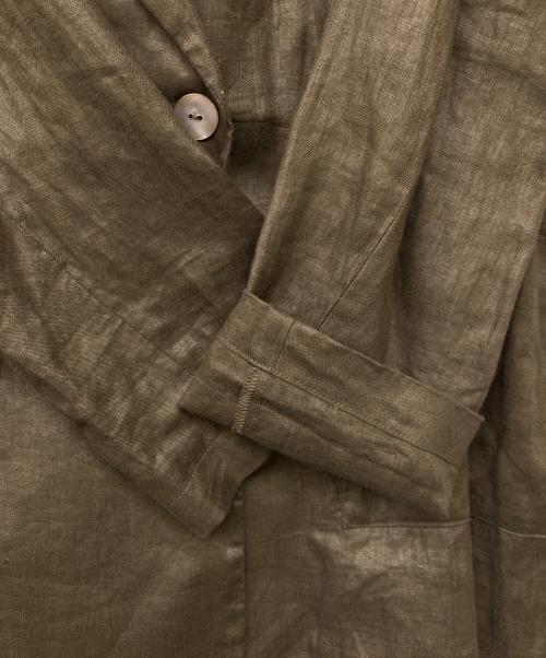 nano・universe（ナノ・ユニバース）nano・universe (ナノ・ユニバース) リネンシアージャケット ブラウン サイズ:Sの古着・服飾アイテム